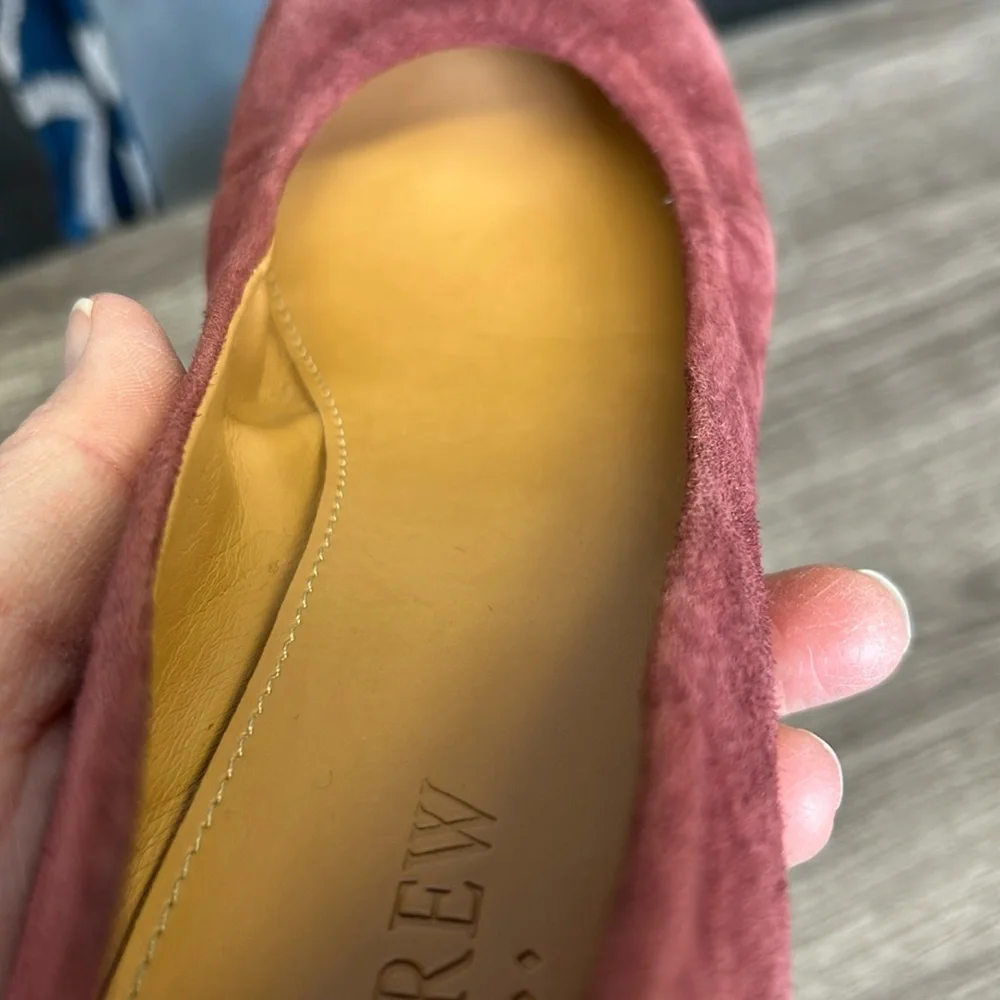 J. Crew Plum Purple Cece Suede Leather Ballet Flats Slip-On Hidden‎ Wedge 6.5